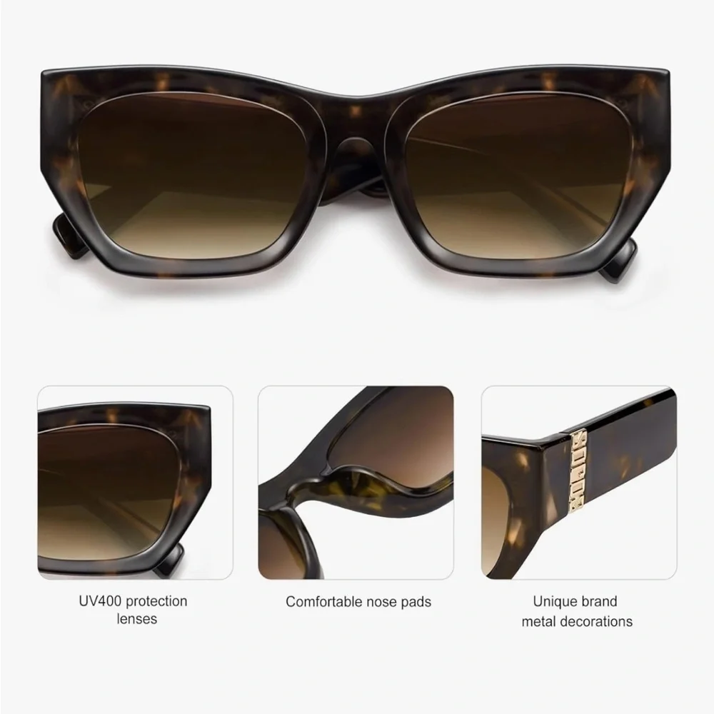 SOJOS Trendy Rectangle Cateye Sunglasses Womens Mens